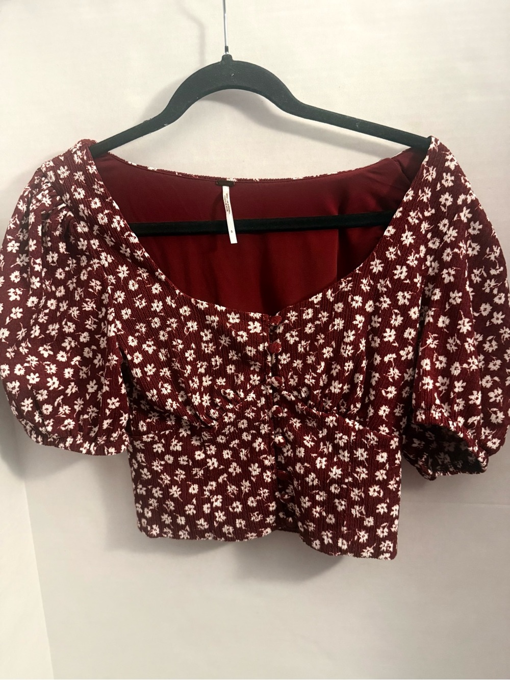 Free People Daisy Chain Cropped FloralTop Blouse size S